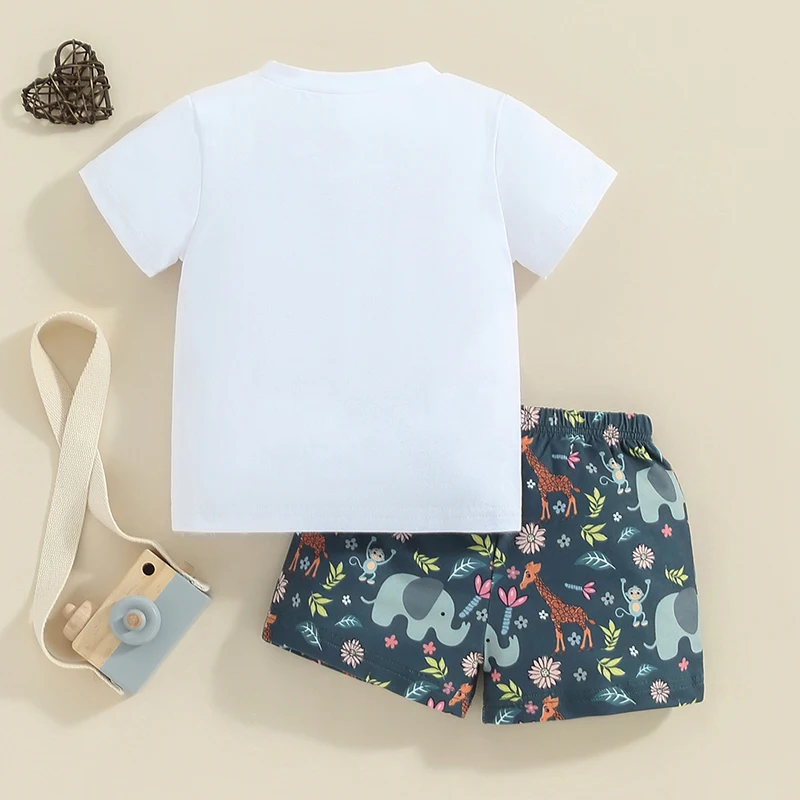 Baby Boy First Birthday Outfit Wild One Short Sleeve T-Shirt Top Animal Print Shorts Set Outfits 1st Birthday Outfit
Baby Boy First Birthday Outfit Wild One Short Sleeve T-Shirt Top Animal Print Shorts Set Outfits 1st Birthday Outfit