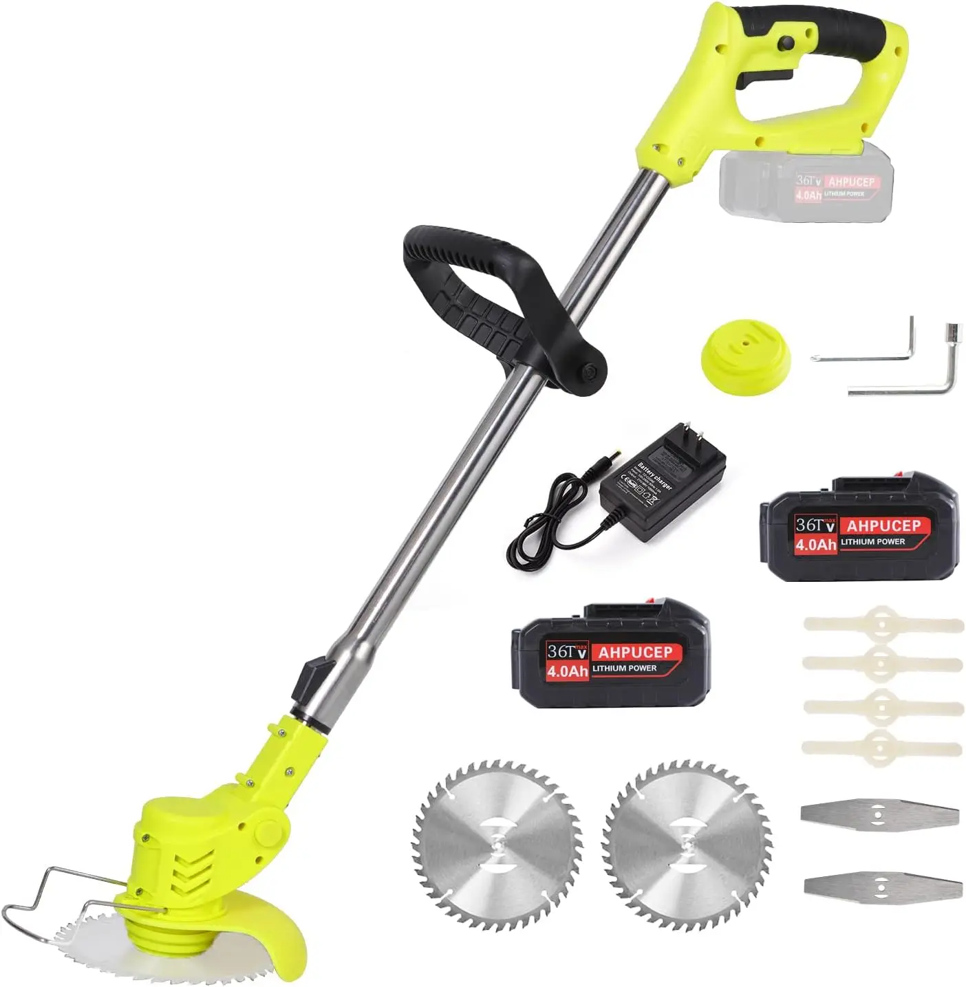 Brush Cutter Weed Wacker Battery Powered with 2Pcs 4Ah Battery,Cordless Weed Eater Electric Brush Cutter with 9Blades,Weed Trimm
Brush Cutter Weed Wacker Battery Powered with 2Pcs 4Ah Battery,Cordless Weed Eater Electric Brush Cutter with 9Blades,Weed Trimm