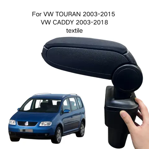 Armrest For VW TOURAN 2003-2015 /VW CADDY 2003-2018 Textile Custom Fit Center Console Storage Box Vehicle Accessories