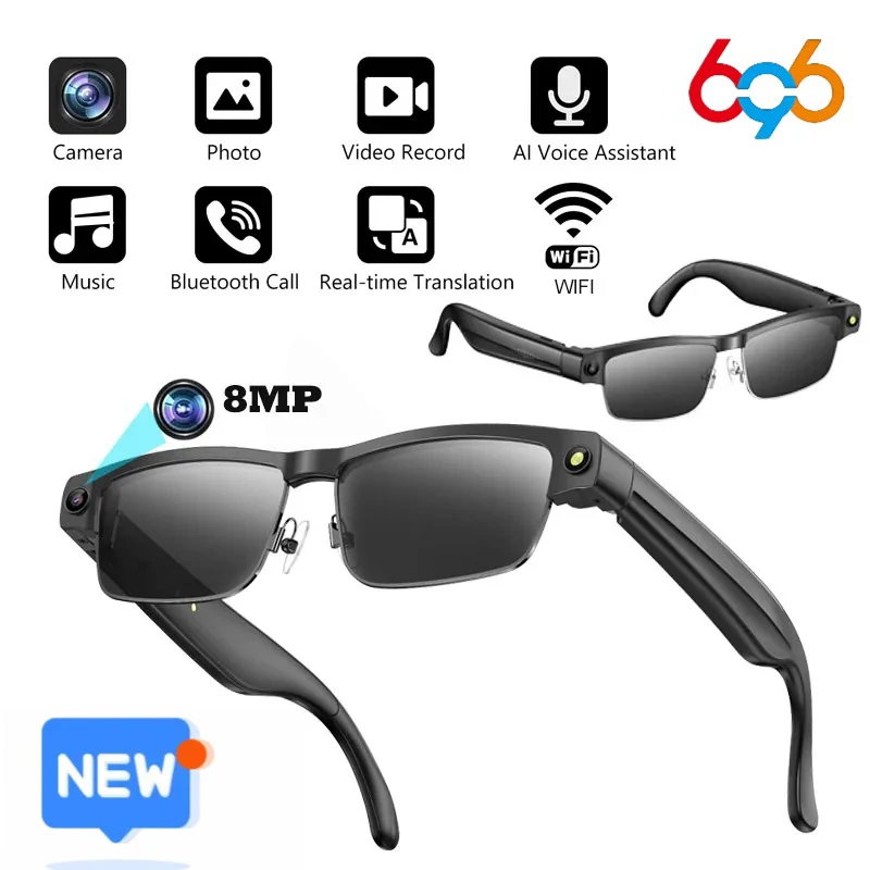Smart AI Glasses 800W Camera Recording Videos Photo Recognition Answer Translation BT Call Noisereduction Sunglasses Waterproof
Smart AI Glasses 800W Camera Recording Videos Photo Recognition Answer Translation BT Call Noisereduction Sunglasses Waterproof