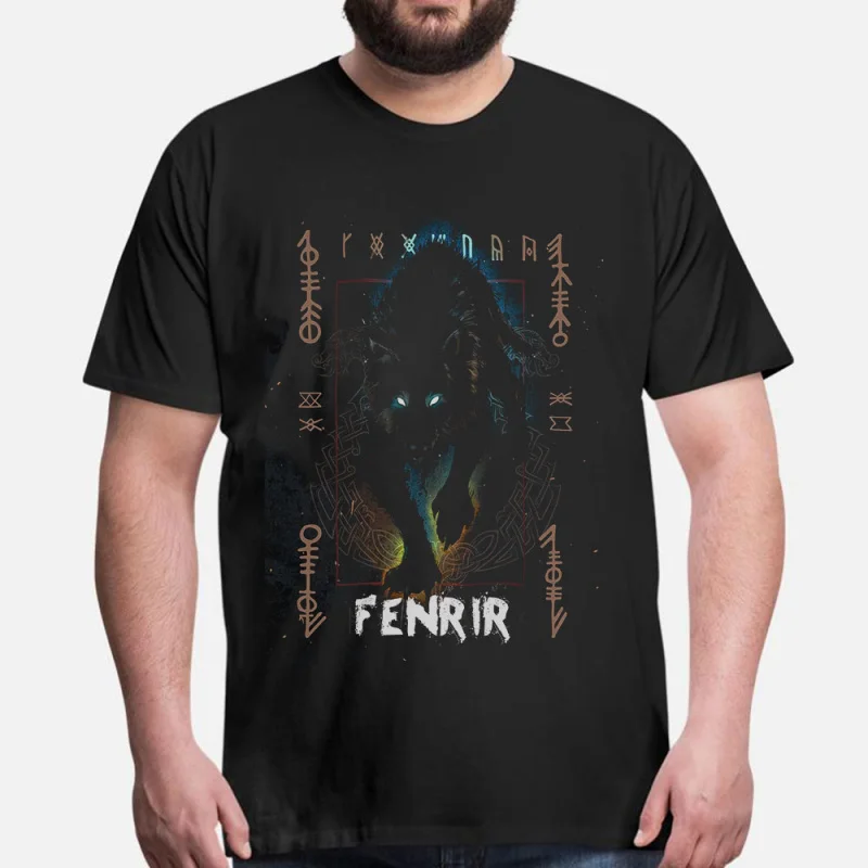 Fenrir the Norse Wolf Viking Gift t shirt 100% cotton Short Sleeve tee Norse Mythology Valhalla Graphic Clothes All size tops
Fenrir the Norse Wolf Viking Gift t shirt 100% cotton Short Sleeve tee Norse Mythology Valhalla Graphic Clothes All size tops