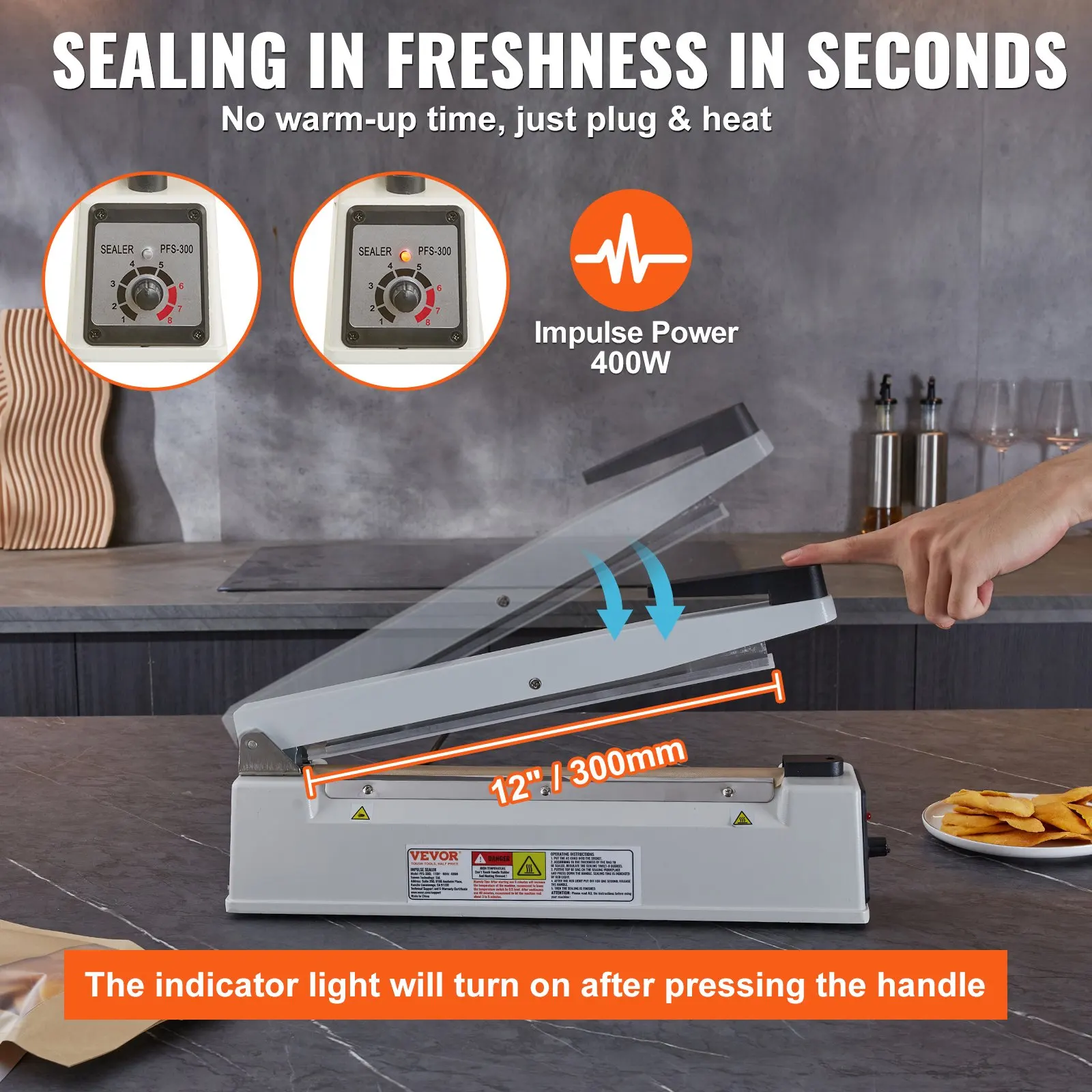 Impulse Sealer 12 Inch, Manual Heat Sealing Machine With Adjustable Heating Mode, Aluminum Shrink Wrap Bag Sealers For Plastic
Impulse Sealer 12 Inch, Manual Heat Sealing Machine With Adjustable Heating Mode, Aluminum Shrink Wrap Bag Sealers For Plastic