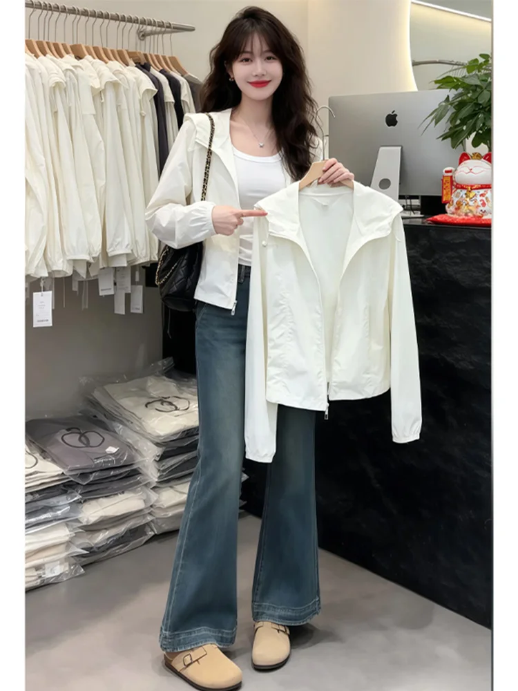 White Zipper Hooded Long Sleeve Women's Outerwear Summer Simple Casual Versatile Beautiful Top Breathable Elegant Style Strai...
White Zipper Hooded Long Sleeve Women's Outerwear Summer Simple Casual Versatile Beautiful Top Breathable Elegant Style Strai...