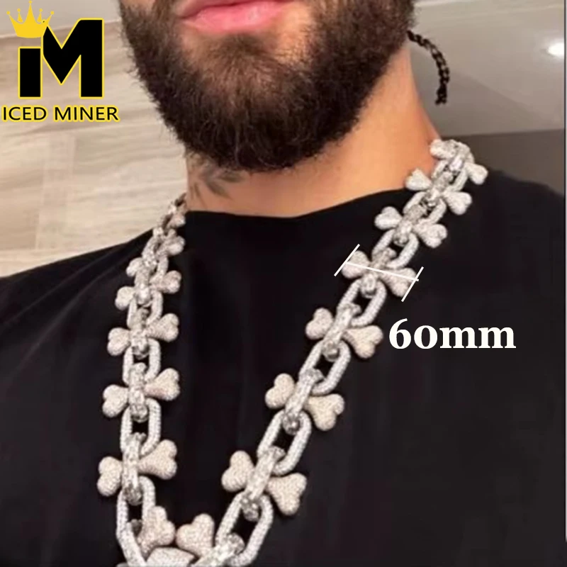 Super BIg 60mm Bones Continuous Cuban Chain 5A Zircon Cuban Necklace For Men Iced Out Chain Hip Hop Jewelry Copper Drop Shipping
Super BIg 60mm Bones Continuous Cuban Chain 5A Zircon Cuban Necklace For Men Iced Out Chain Hip Hop Jewelry Copper Drop Shipping