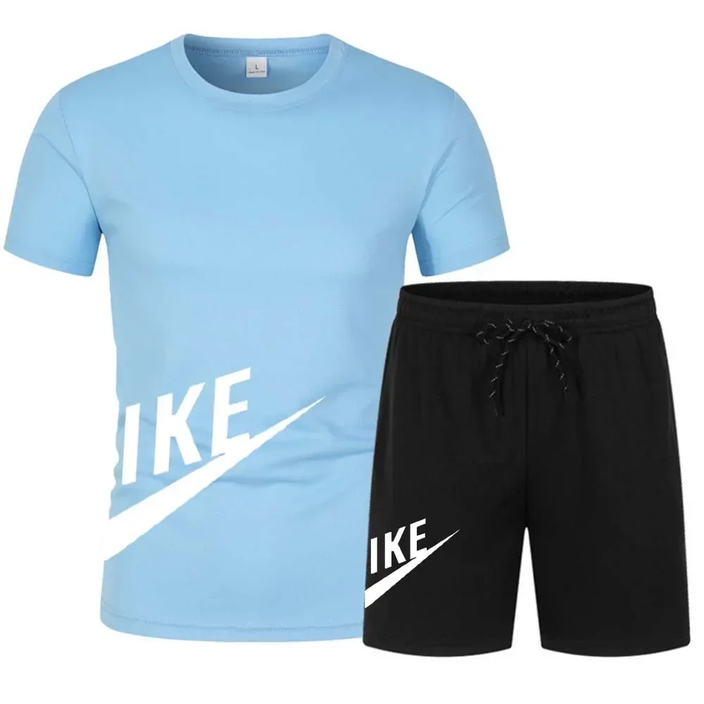 2025 Summer jogging casual fast drying fitness two-piece men's fashion crewneck short-sleeved T-shirt + sports shorts set
2025 Summer jogging casual fast drying fitness two-piece men's fashion crewneck short-sleeved T-shirt + sports shorts set