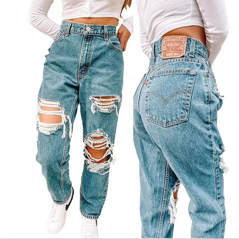 Fashion Blue Hole Straight Wide Leg Trousers Y2k Hollow Cargo Pants Women Mom Jeans Ripped Jeans Women Baggy High Waisted Pants
Fashion Blue Hole Straight Wide Leg Trousers Y2k Hollow Cargo Pants Women Mom Jeans Ripped Jeans Women Baggy High Waisted Pants
