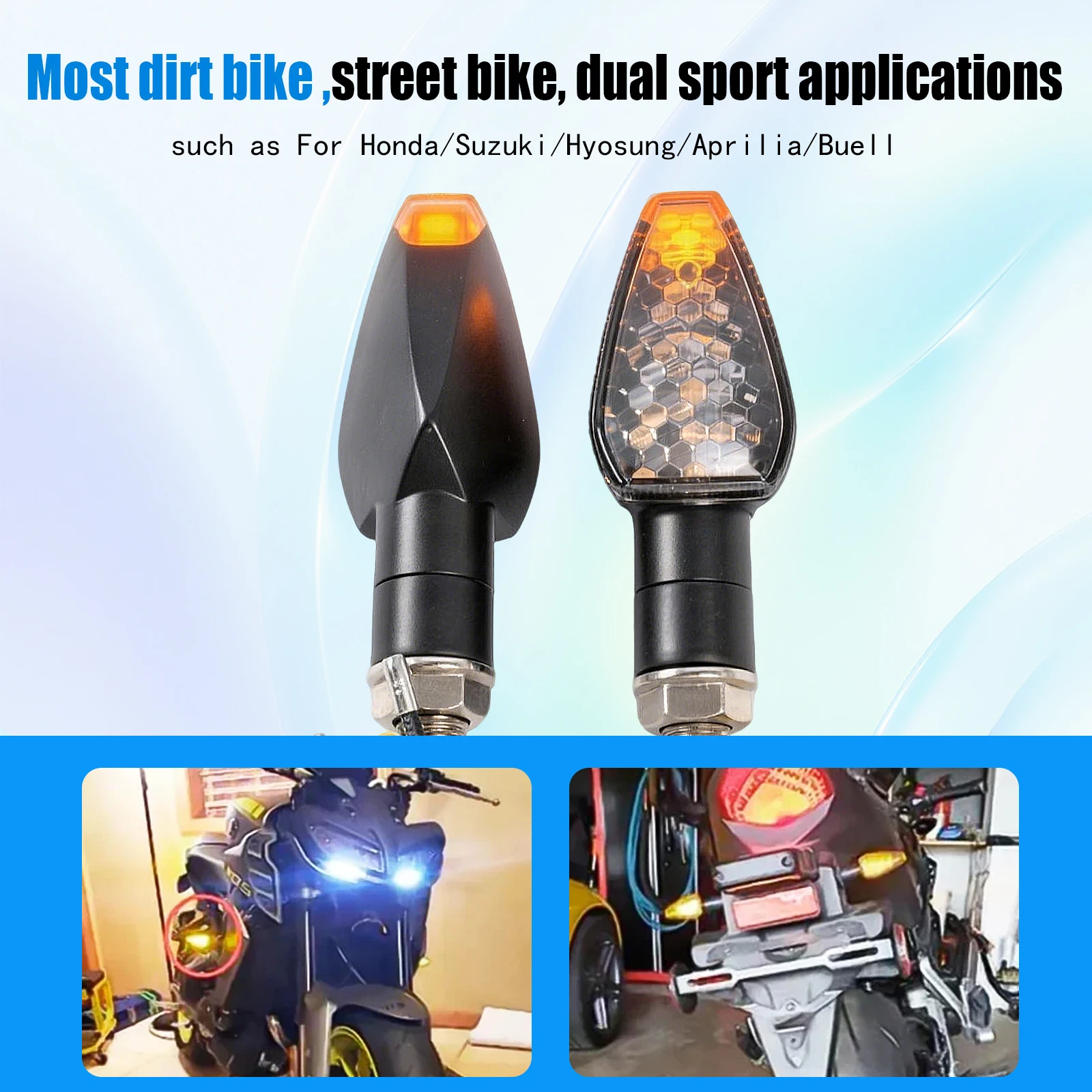 12V/24V M10 E-mark Universal Motorcycle Turn Signals Approved E50 Mark Turn Signal Light 14LED Turn Signal Indicator
12V/24V M10 E-mark Universal Motorcycle Turn Signals Approved E50 Mark Turn Signal Light 14LED Turn Signal Indicator