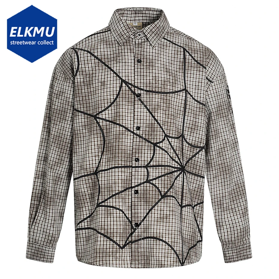 Streetwear Hip Hop Shirts Spider Web Graphic Plaid Long Sleeve Shirts Button Up Blouse Harajuku Oversized Shirts Unisex
Streetwear Hip Hop Shirts Spider Web Graphic Plaid Long Sleeve Shirts Button Up Blouse Harajuku Oversized Shirts Unisex