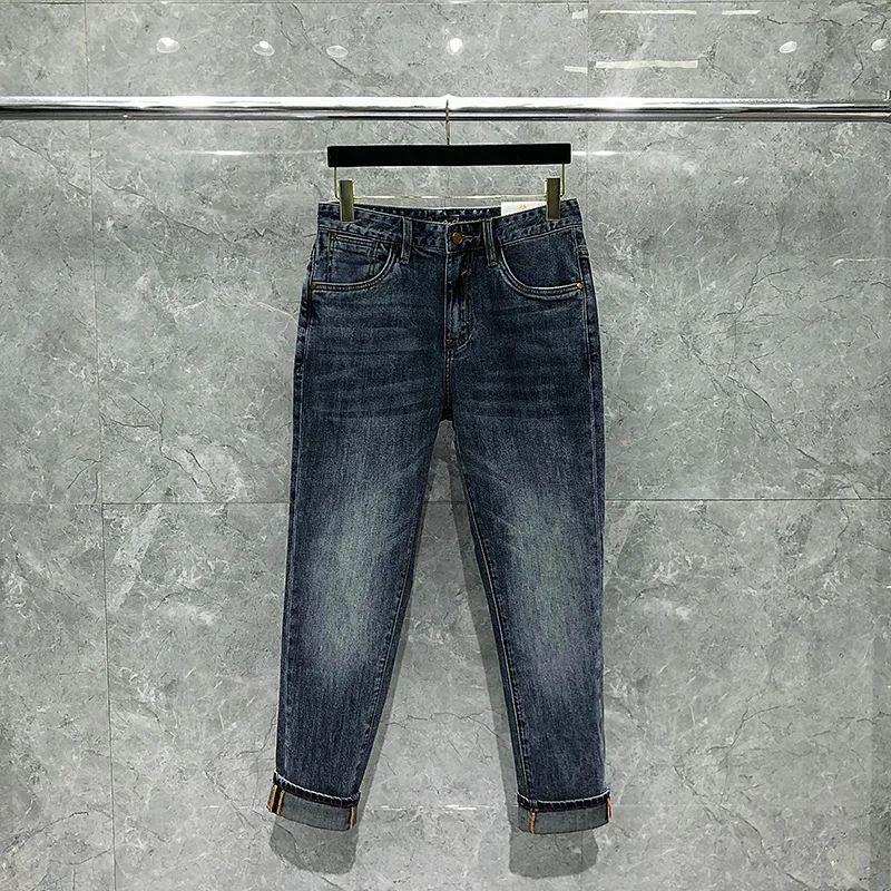 Men's Jeans Top Quality H Luxury Brand Blue Classic Style Straight Male Trousers Summer Light Thin Fashion Casual Denims
Men's Jeans Top Quality H Luxury Brand Blue Classic Style Straight Male Trousers Summer Light Thin Fashion Casual Denims