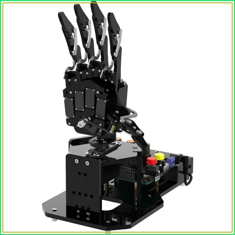Robot Hand with Arduino Open Source AI Bionic Robotic Hand Five Fingers Movement Mechanical Arm DIY Smart Robot Engineering Kit Science Coding Programming Starter