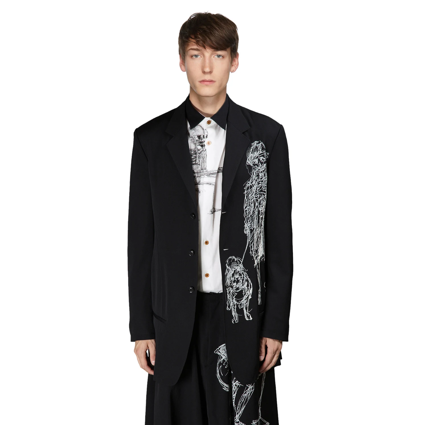 YOJI OOAK RUNWAY BLAZER DOG классическая копия шерстяного костюма Yamamoto с принтом собаки спереди
YOJI OOAK RUNWAY BLAZER DOG классическая копия шерстяного костюма Yamamoto с принтом собаки спереди