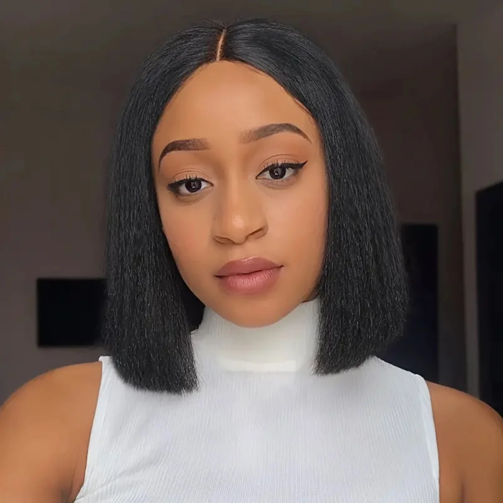 Glueless 6x4 Yaki Bob Human Hair Wig Kinky Straight Short Bob Human Hair Wigs 13x4 Lace Front Wig Silk Top Pre Plucked 180% Remy
Glueless 6x4 Yaki Bob Human Hair Wig Kinky Straight Short Bob Human Hair Wigs 13x4 Lace Front Wig Silk Top Pre Plucked 180% Remy