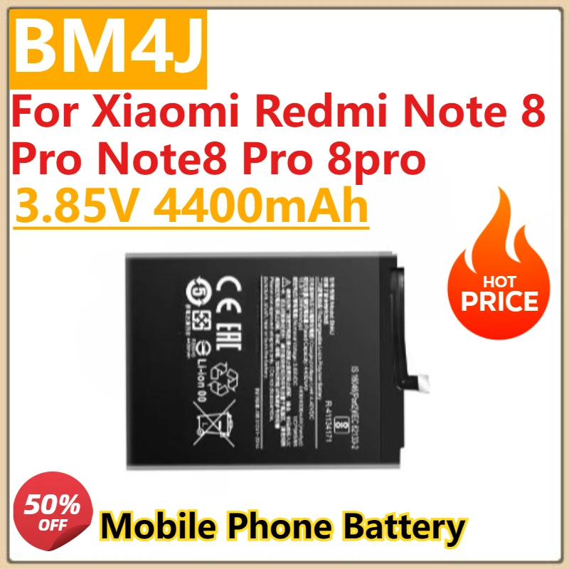 High Quality New 3.85V 4400mAh BM4J Battery For Xiaomi Redmi Note 8 Pro Note8 Pro 8pro High Quality Replacement Phone Battery
High Quality New 3.85V 4400mAh BM4J Battery For Xiaomi Redmi Note 8 Pro Note8 Pro 8pro High Quality Replacement Phone Battery