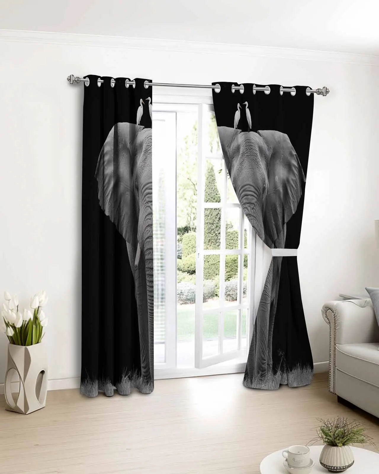 Classic Black Grey Elephant Bird Animal Art Window Curtain Bedroom Decor Curtain Panel Curtains for Living Room
Classic Black Grey Elephant Bird Animal Art Window Curtain Bedroom Decor Curtain Panel Curtains for Living Room