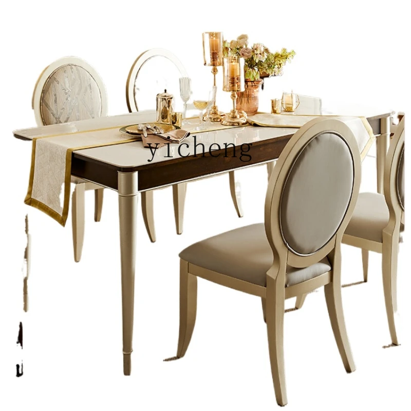 ZK Light Luxury Stone Plate Dining Table Modern Minimalist Solid Wood Dining Table Home Decor
ZK Light Luxury Stone Plate Dining Table Modern Minimalist Solid Wood Dining Table Home Decor