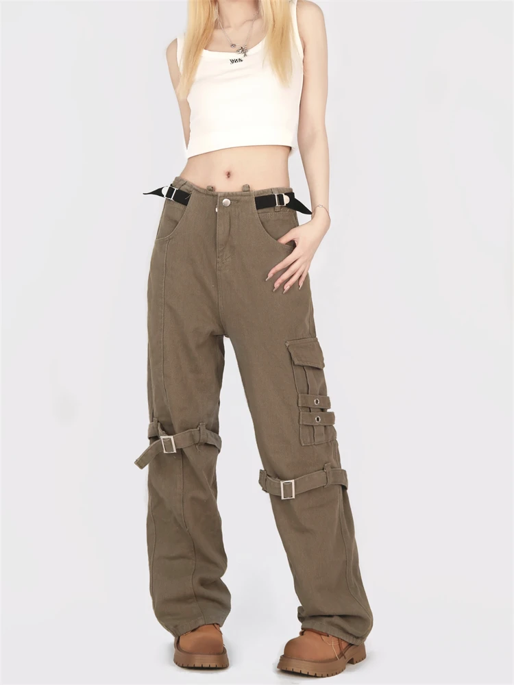 Women's Strap Design Multi Pocket High Waist Unisex Jeans Summer New Trousers Cool Girl Casual Bottoms Female Street Pants
Women's Strap Design Multi Pocket High Waist Unisex Jeans Summer New Trousers Cool Girl Casual Bottoms Female Street Pants