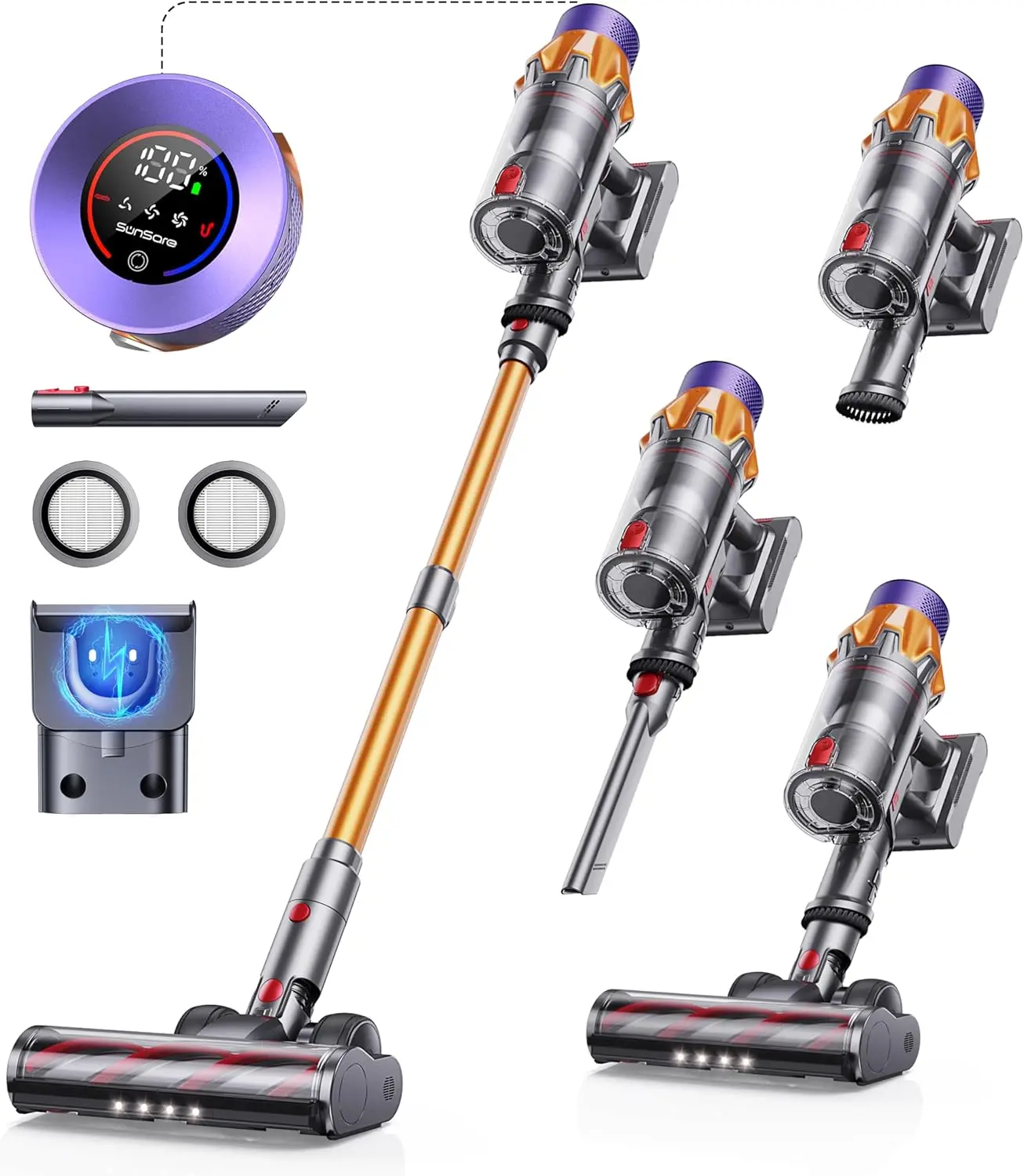 Cordless Vacuum Cleaner, 600W 50KPA 65Mins Cordless Stick Vacuum Cleaner With Touch Screen, Self-Standing,Wall Mount Charging, H
Cordless Vacuum Cleaner, 600W 50KPA 65Mins Cordless Stick Vacuum Cleaner With Touch Screen, Self-Standing,Wall Mount Charging, H