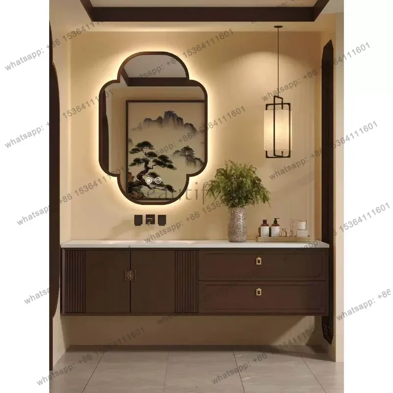 Rock slab hot bending integrated basin medium antique bathroom cabinet combination begonia mirror washstand
Rock slab hot bending integrated basin medium antique bathroom cabinet combination begonia mirror washstand