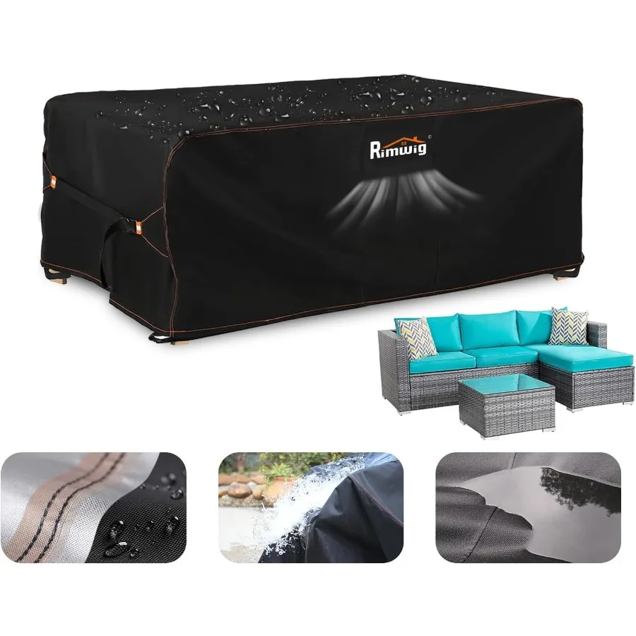 Patio furniture set covers for outdoor winter protection, heavy-duty waterproof black polyester, rectangular 84L x 44W x 28H
Patio furniture set covers for outdoor winter protection, heavy-duty waterproof black polyester, rectangular 84L x 44W x 28H