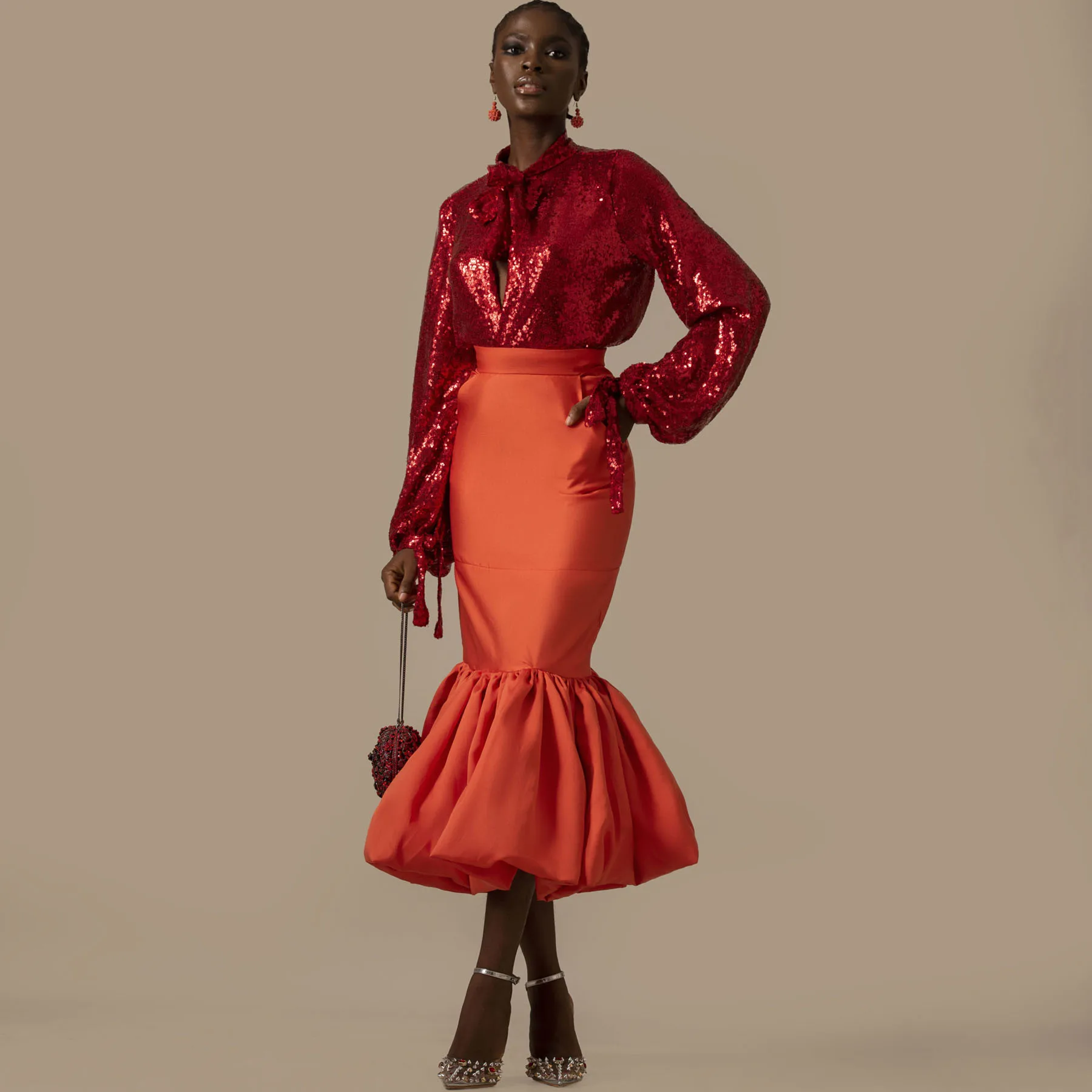 Fashion Street Orange Women Skirt Mermaid Pencil Ruffles Midi Skirts for Office Lady High Waist Shiny Satin 2023 Fashion Skirt
Fashion Street Orange Women Skirt Mermaid Pencil Ruffles Midi Skirts for Office Lady High Waist Shiny Satin 2023 Fashion Skirt