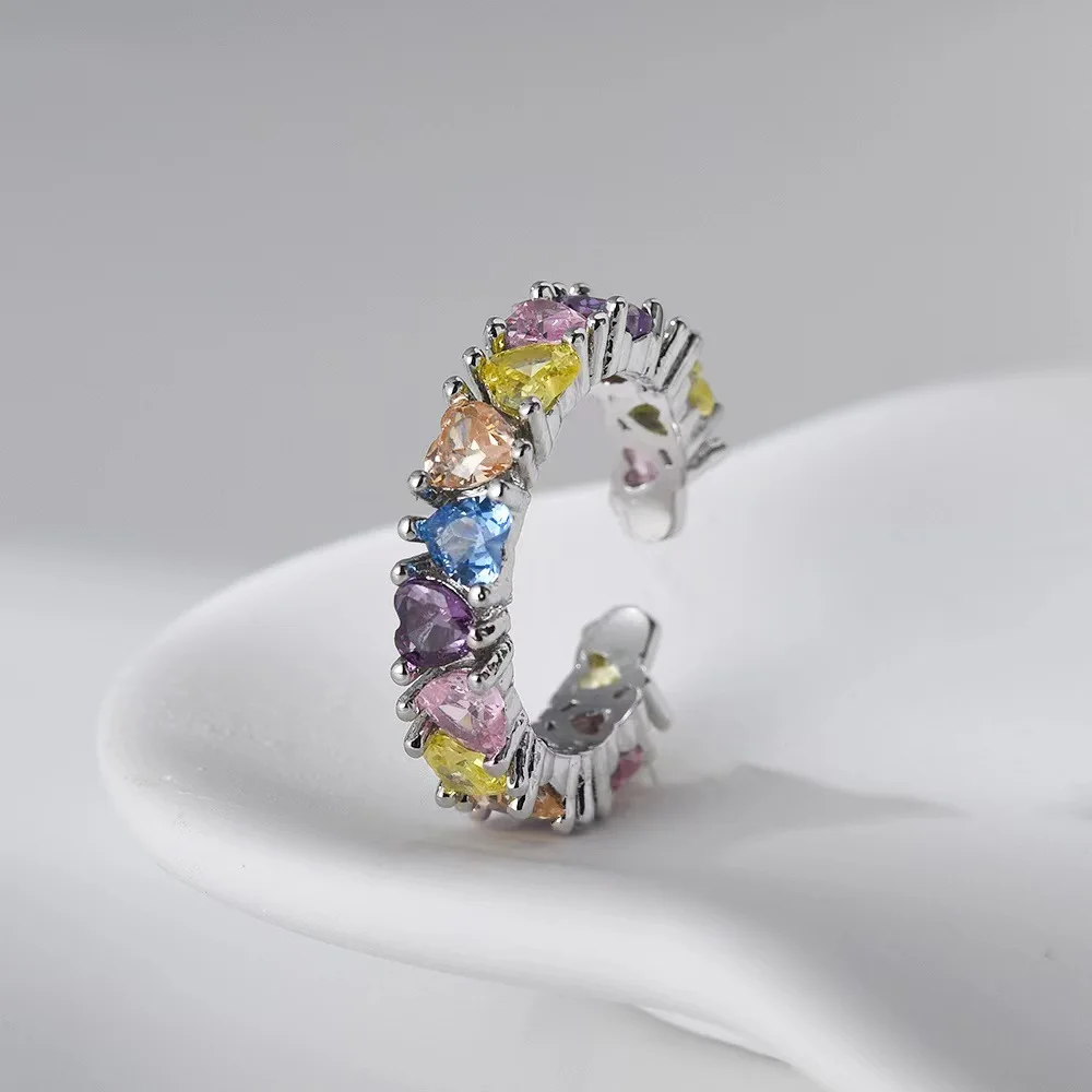 Ins Heart Colorful Zircon Index Finger Rings For Women Silver Color Promise Engagement Wedding Bands Jewelry Valentine Day Gifts
Ins Heart Colorful Zircon Index Finger Rings For Women Silver Color Promise Engagement Wedding Bands Jewelry Valentine Day Gifts