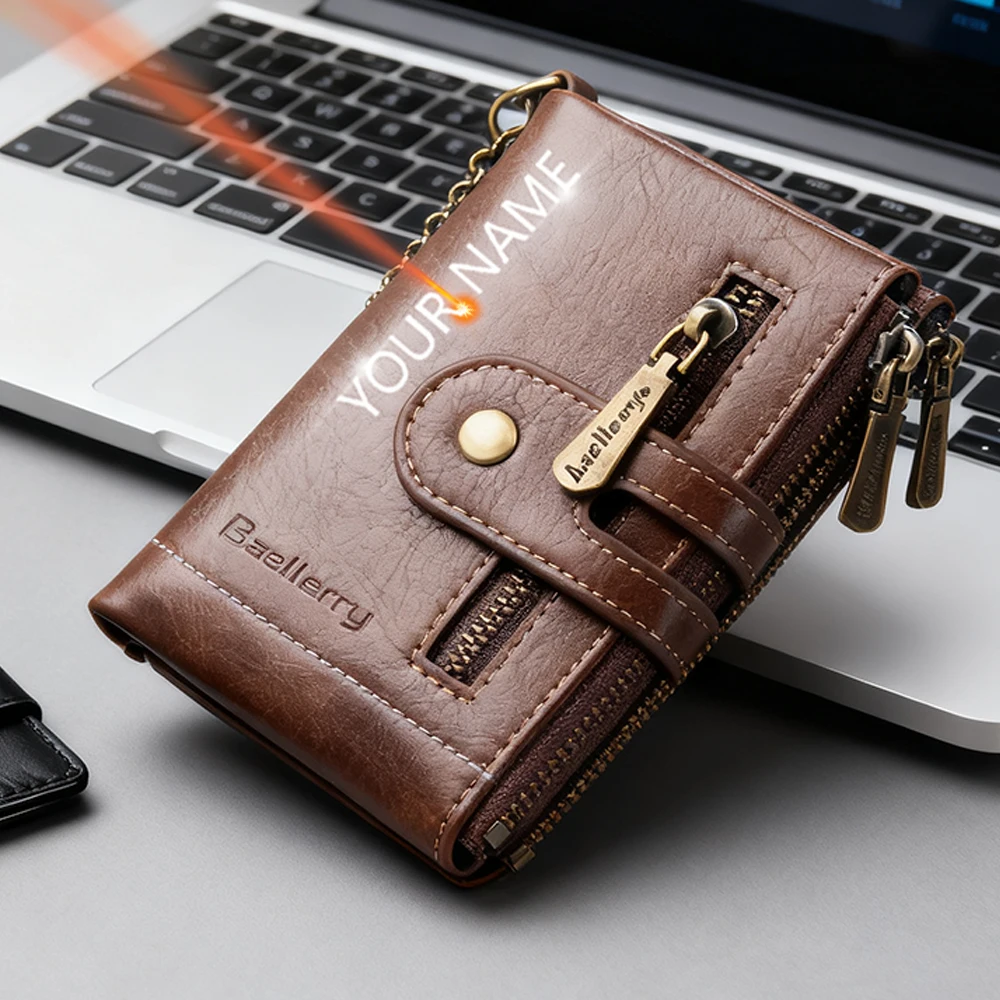 High Quality Men's Wallet with Name Engraving Large Capacity Card Holder Zipper Coin Purse Male ID & Photo Clip Male Money Clip
High Quality Men's Wallet with Name Engraving Large Capacity Card Holder Zipper Coin Purse Male ID & Photo Clip Male Money Clip
