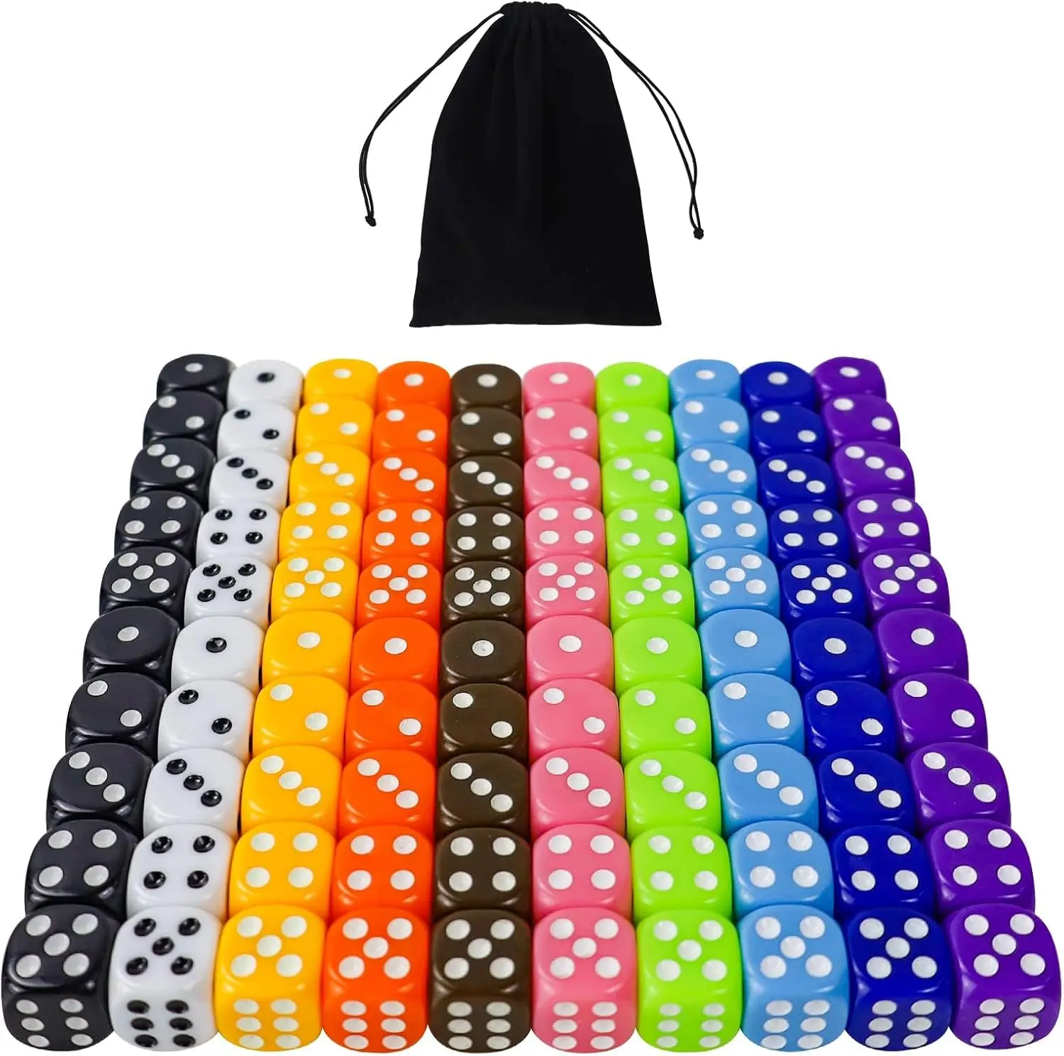 100 Pack 16mm 6 Sided Dice Set, 10 Colors Acrylic Game Dice for DND RPG Tenzi Yahtzee Bunco Board Games Math Teaching
100 Pack 16mm 6 Sided Dice Set, 10 Colors Acrylic Game Dice for DND RPG Tenzi Yahtzee Bunco Board Games Math Teaching