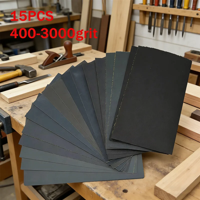 Multi-Grit Sandpaper Assortment - 15/18Pcs 400-3000 Grit, for Water/Dry Sanding, Wood, Metal, Auto Polishing, Abrasive Tool Kit
Multi-Grit Sandpaper Assortment - 15/18Pcs 400-3000 Grit, for Water/Dry Sanding, Wood, Metal, Auto Polishing, Abrasive Tool Kit