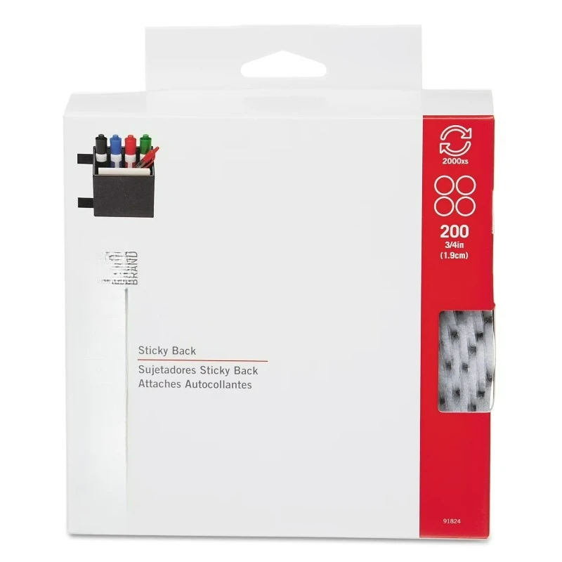 Brand Sticky Back Dots with Adhesive White | 200 Pk | 3/4" Circles | Sticky Back Round Hook and Loop Closures for Organizing
Brand Sticky Back Dots with Adhesive White | 200 Pk | 3/4" Circles | Sticky Back Round Hook and Loop Closures for Organizing