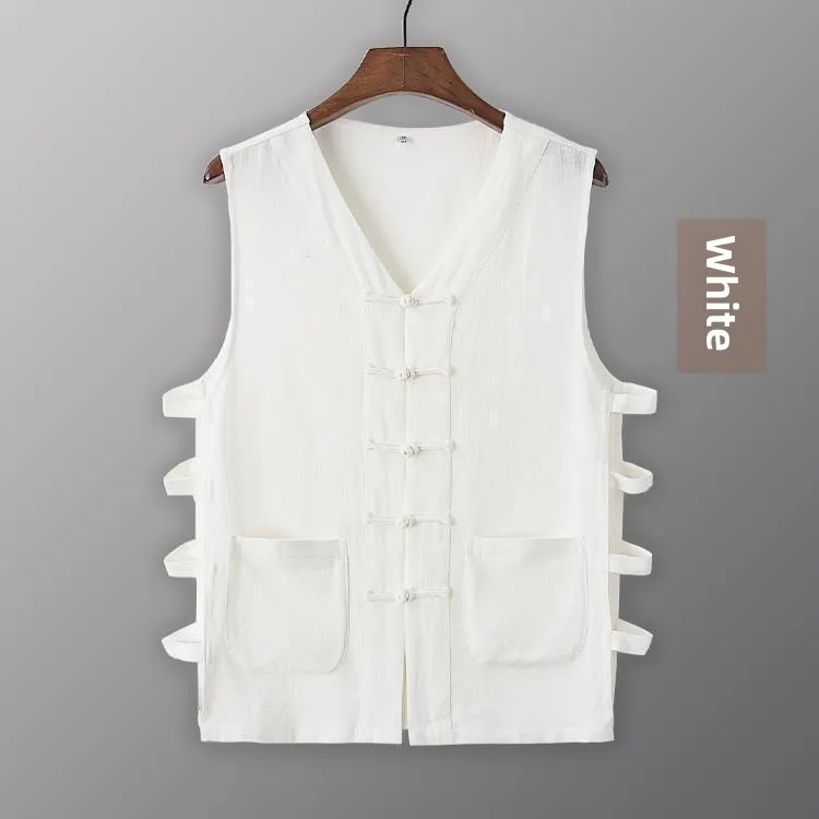 Men's Casual Cotton Linen Style Vest Shorts Retro Button Large Size Hanfu Elderly Shirt Backless Summer Season Color
Men's Casual Cotton Linen Style Vest Shorts Retro Button Large Size Hanfu Elderly Shirt Backless Summer Season Color