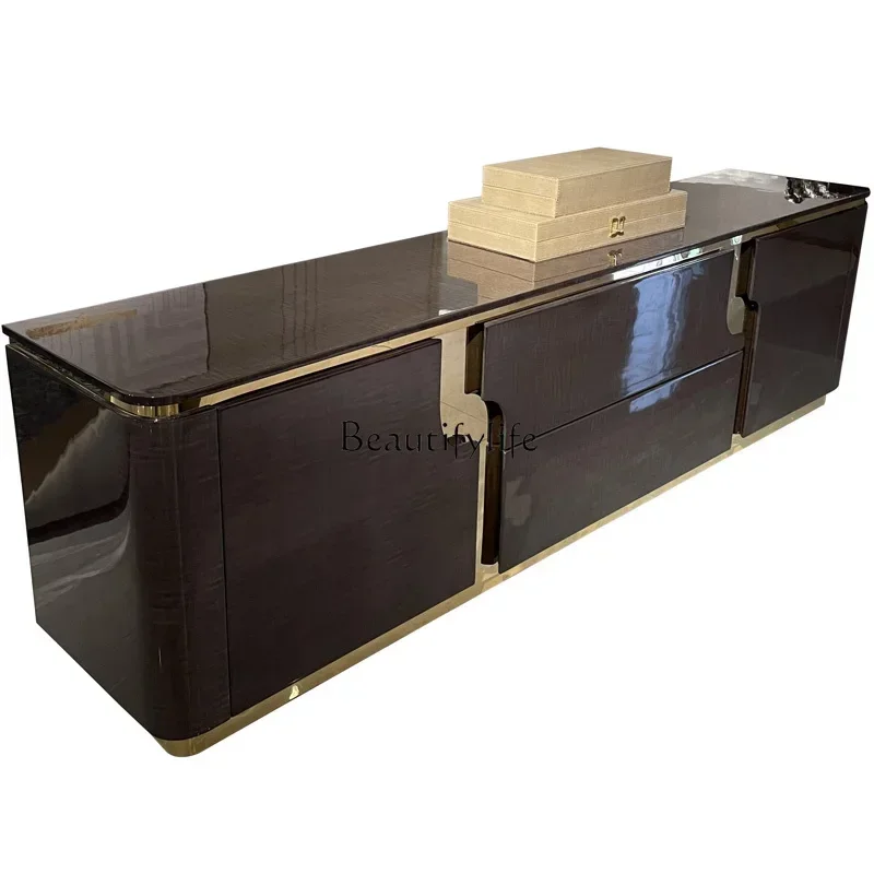 55Light luxury post-modern living room audio-visual cabinet Simple solid wood paint floor cabinet
55Light luxury post-modern living room audio-visual cabinet Simple solid wood paint floor cabinet