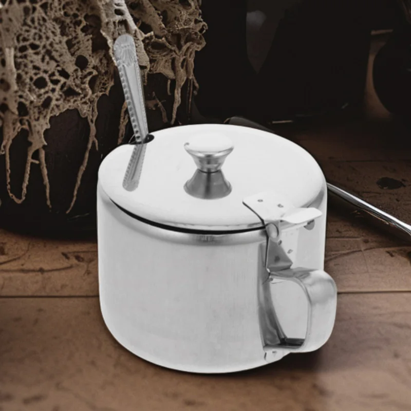 Condiment Pot Seasoning Jar Stainless Steel Spice Jar Kitchen Condiment Tableware Sugar Bowl With Lid and Spoon Spice Container
Condiment Pot Seasoning Jar Stainless Steel Spice Jar Kitchen Condiment Tableware Sugar Bowl With Lid and Spoon Spice Container