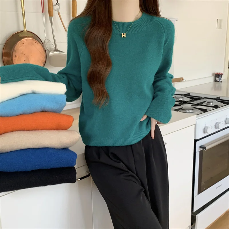Korean Fashion Simple Solid Women Sweaters Autumn Winter Pullovers Long Sleeve Clothes O-neck Loose Vintage Knitted Top Ladies
Korean Fashion Simple Solid Women Sweaters Autumn Winter Pullovers Long Sleeve Clothes O-neck Loose Vintage Knitted Top Ladies