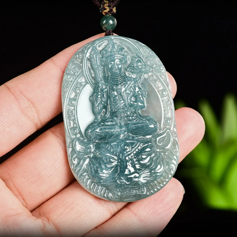Natural A-grade Jade Blue Water Zodiac Jade Pendant Necklace Patron Saint Natal Buddha Men and Women Accessories Amulet Gift
Natural A-grade Jade Blue Water Zodiac Jade Pendant Necklace Patron Saint Natal Buddha Men and Women Accessories Amulet Gift