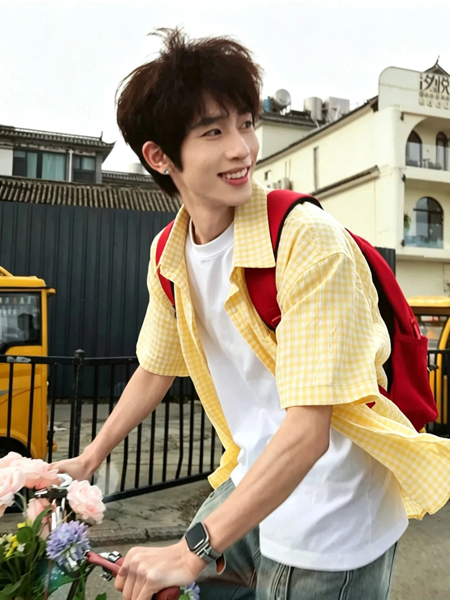 Yellow Bubble Shirt Short Sleeve Men's Summer Lightweight Casual Style Dopaamine Ice Silk Half Sleeve Shirt Student Fashion
Yellow Bubble Shirt Short Sleeve Men's Summer Lightweight Casual Style Dopaamine Ice Silk Half Sleeve Shirt Student Fashion