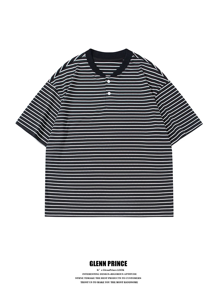Cleanfit Retro Black White Contrast Stripe Henry Collar Short Sleeve T Shirt Men's Fashion Summer Casual Loose Fit Polyester ...
Cleanfit Retro Black White Contrast Stripe Henry Collar Short Sleeve T Shirt Men's Fashion Summer Casual Loose Fit Polyester ...