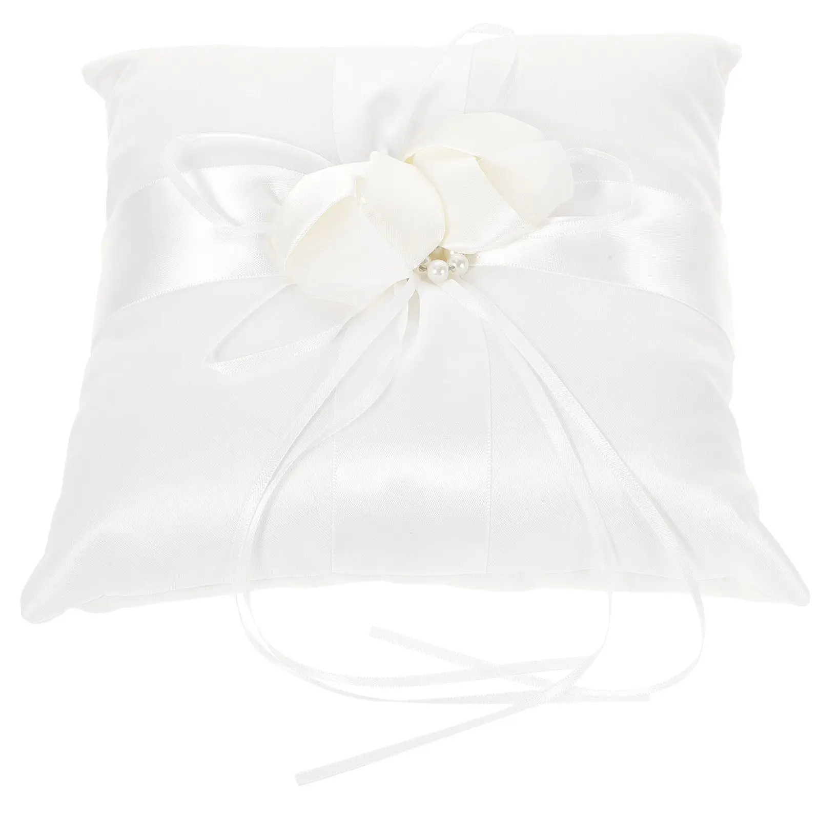 White 20x20cm Ring Pillow Satin Ribbons Ring Bearer Pillow Faux Pearl Compact Lightweight Storage Basket Ceremony Decor
White 20x20cm Ring Pillow Satin Ribbons Ring Bearer Pillow Faux Pearl Compact Lightweight Storage Basket Ceremony Decor