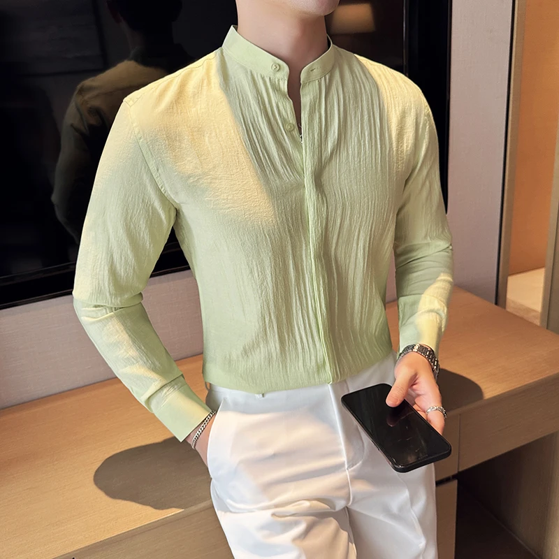 Men's Summer High Quality Long Sleeve Shirts Male Slim Fit Business Station Collar Solid Color Office Dress Shirt 4XL-M
Men's Summer High Quality Long Sleeve Shirts Male Slim Fit Business Station Collar Solid Color Office Dress Shirt 4XL-M