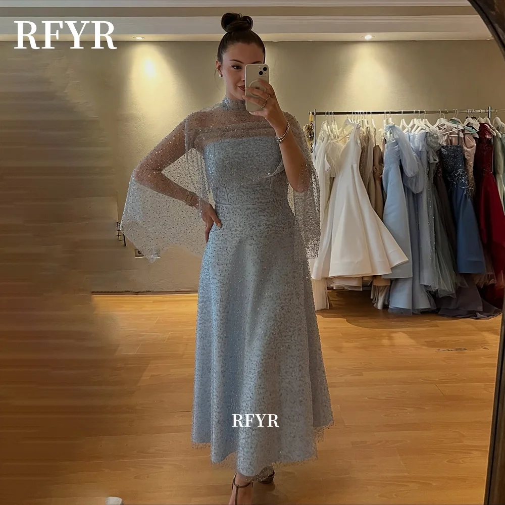 RFYR Glitter Evening Dress Cape Sleeve Party Dress A Line Beading Party Dress Tea Length Luxury Celebrity Gowns Customized
RFYR Glitter Evening Dress Cape Sleeve Party Dress A Line Beading Party Dress Tea Length Luxury Celebrity Gowns Customized