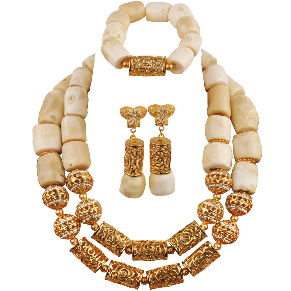 White Natural Coral Beads Jewelry Set African Wedding Necklace Nigerian Bridal Set
White Natural Coral Beads Jewelry Set African Wedding Necklace Nigerian Bridal Set