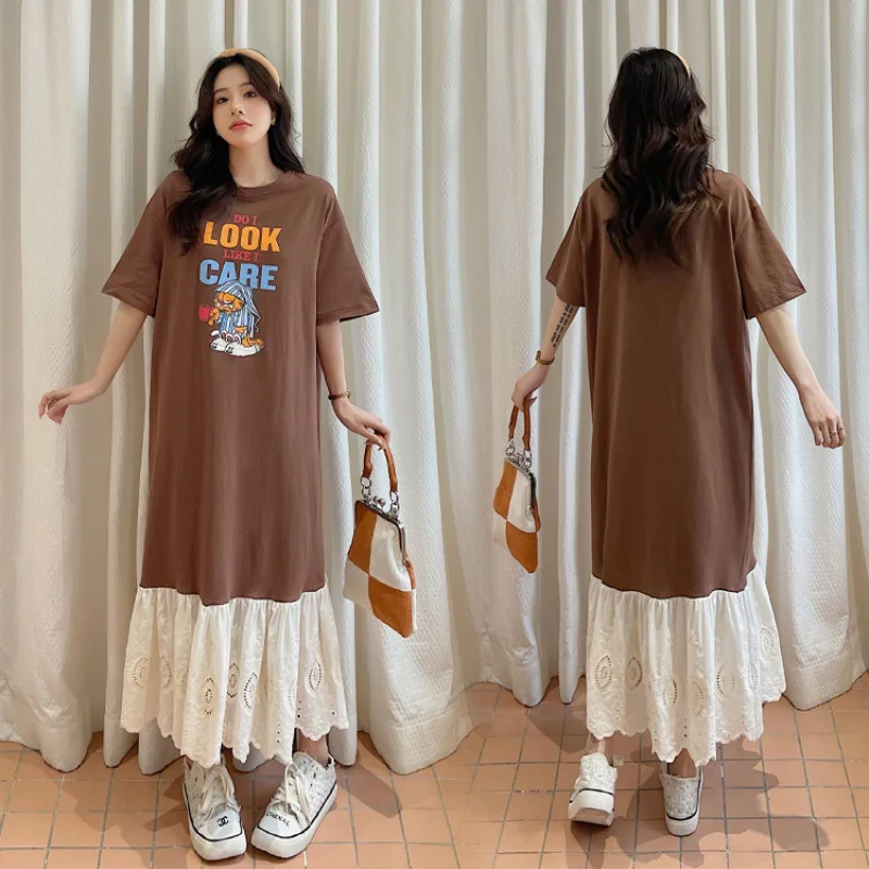 2025 Summer Loose Plus Size Women's Dress Korea Style Patchwork Lace Hem Short Sleeve Long Dresses Robe Elbise Vestidos Dresses
2025 Summer Loose Plus Size Women's Dress Korea Style Patchwork Lace Hem Short Sleeve Long Dresses Robe Elbise Vestidos Dresses