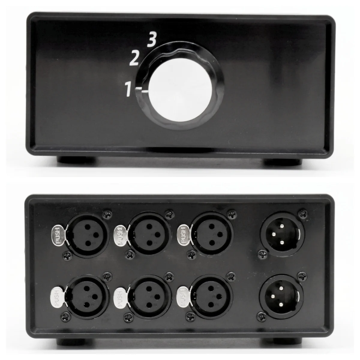 TIANCOOLKEI XLR-3J1 Stereo 3-in/1-out 3-way XLR balanced passive audio signal input selector switch
TIANCOOLKEI XLR-3J1 Stereo 3-in/1-out 3-way XLR balanced passive audio signal input selector switch