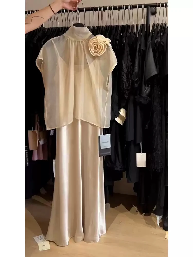 Elegant Acetate Satin Goddess Style Set Beautiful Apricot 3D Flower Shirt And Strapless Dress Women Summer Fashion Two-Piece ...
Elegant Acetate Satin Goddess Style Set Beautiful Apricot 3D Flower Shirt And Strapless Dress Women Summer Fashion Two-Piece ...