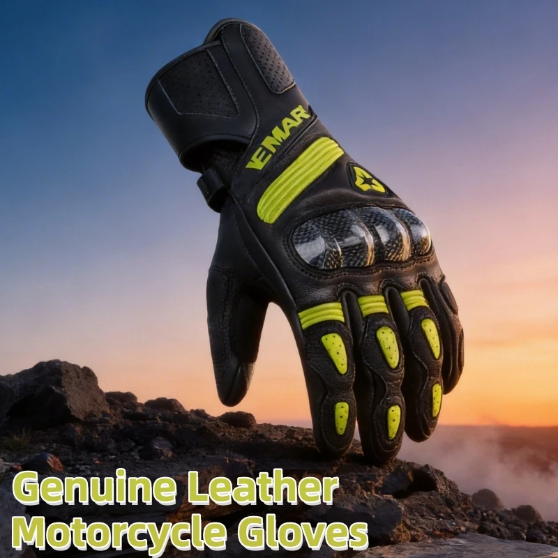 Genuine Leather Motorcycle Gloves Carbon Fiber Shell Protective Touchscreen Motocross Motorbike Racing Riding
Genuine Leather Motorcycle Gloves Carbon Fiber Shell Protective Touchscreen Motocross Motorbike Racing Riding