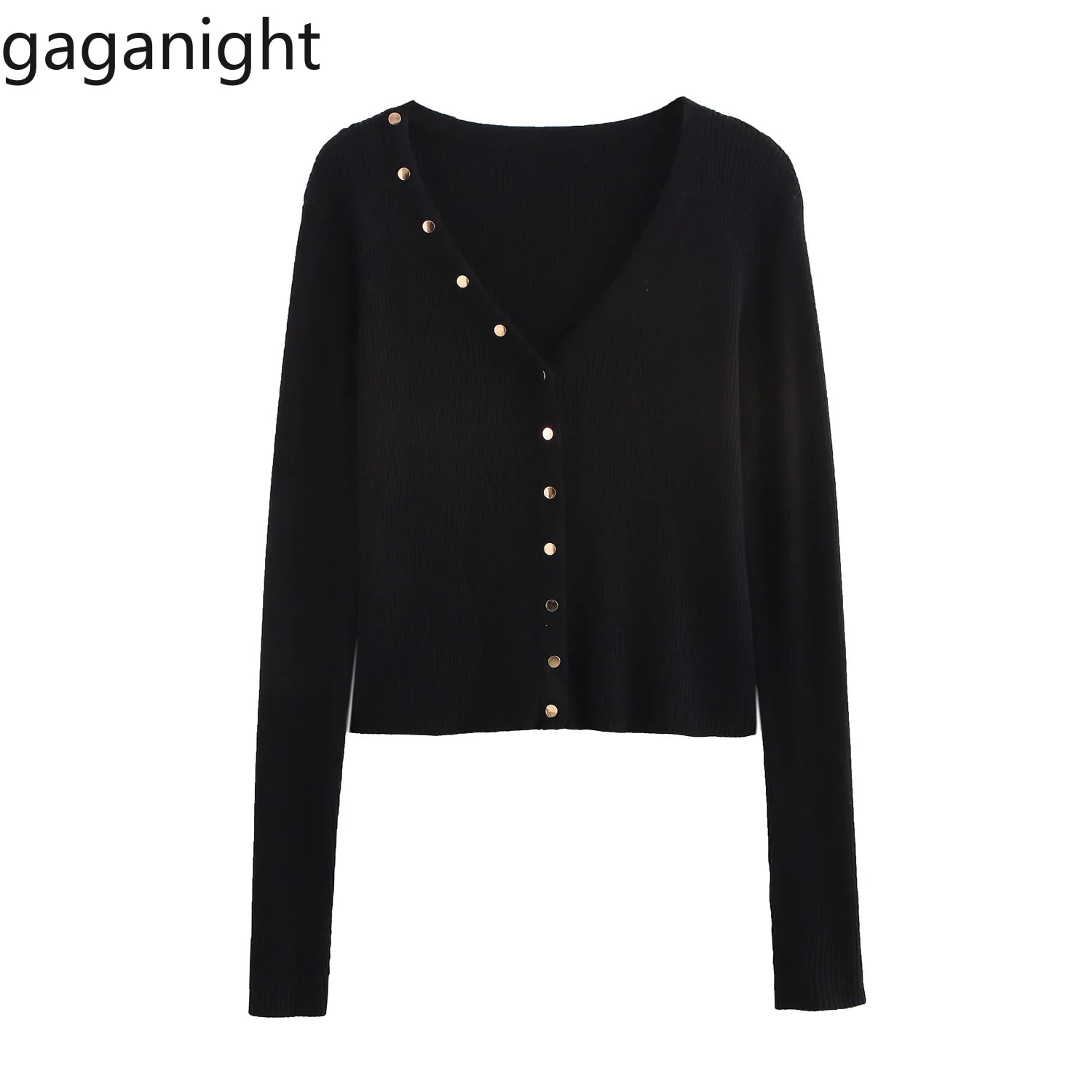 Gaganight Foreign Trade Spring New European American Style Gold Button Sweater Decoration V-neck Knitted Cardigan Tops
Gaganight Foreign Trade Spring New European American Style Gold Button Sweater Decoration V-neck Knitted Cardigan Tops