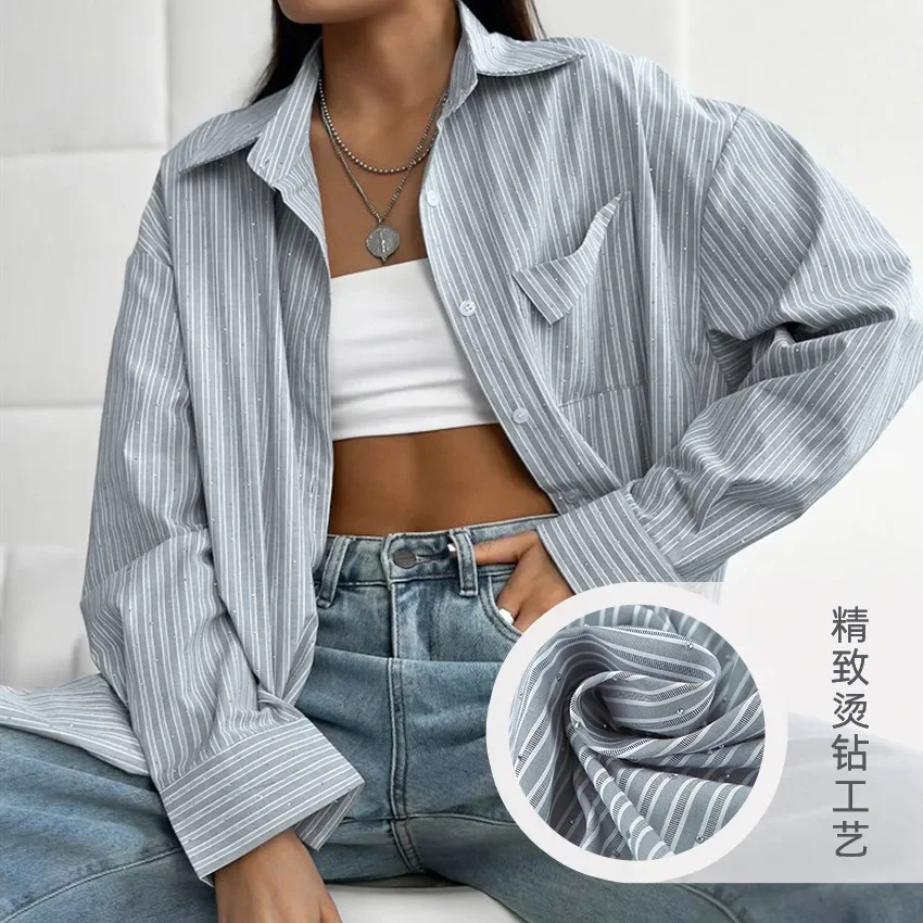 Модная рубашка в ромбовидной полоску, весенняя пригородная хлопковая рубашка среднего и длинного наряда, женская рубашка, женская одежда
Модная рубашка в ромбовидной полоску, весенняя пригородная хлопковая рубашка среднего и длинного наряда, женская рубашка, женская одежда