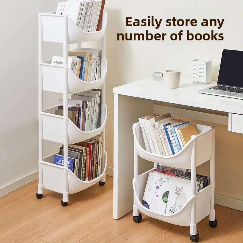 Portable Multi-Layer Bookshelf Toy Storage Rack Simple Design Mobile Cart with Wheels Floor-Standing Easy-To-Assemble Cabinet
Portable Multi-Layer Bookshelf Toy Storage Rack Simple Design Mobile Cart with Wheels Floor-Standing Easy-To-Assemble Cabinet