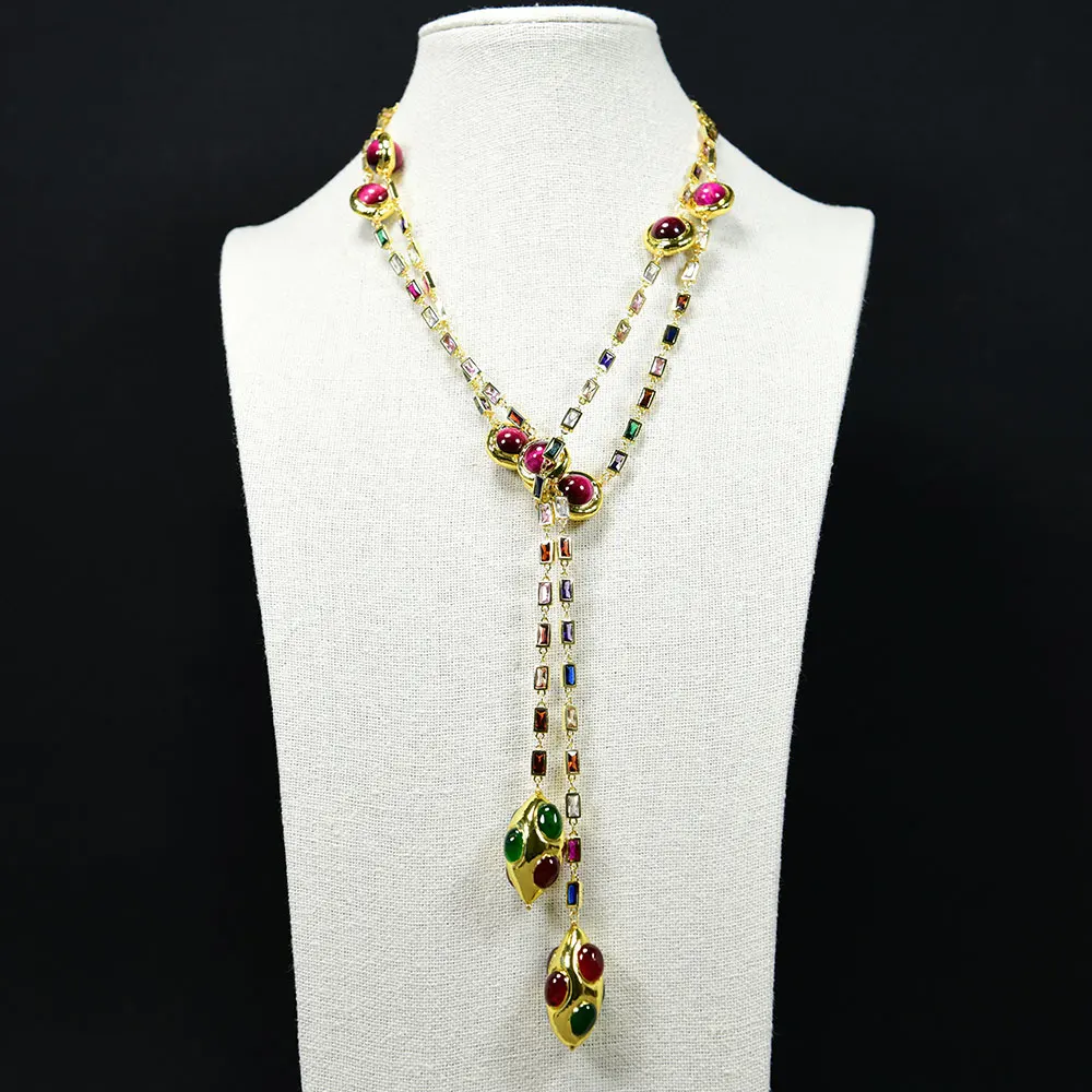 GG Jewelry 52 ''длинная цепь с фуксия, тигровым глазом, зеленым, красным агатом, желтым позолоченным кубическим цирконием, женское ожерелье на цепочке
GG Jewelry 52 ''длинная цепь с фуксия, тигровым глазом, зеленым, красным агатом, желтым позолоченным кубическим цирконием, женское ожерелье на цепочке