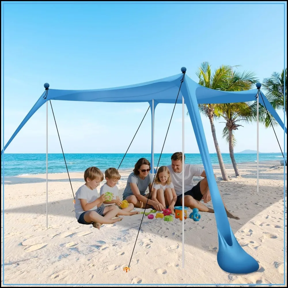 UPF50+ Beach Canopy Tent with Sandbags, Shovels, Pegs & Poles, 11x11ft Sun Shelter for Camping, Fishing, Picnics
UPF50+ Beach Canopy Tent with Sandbags, Shovels, Pegs & Poles, 11x11ft Sun Shelter for Camping, Fishing, Picnics
