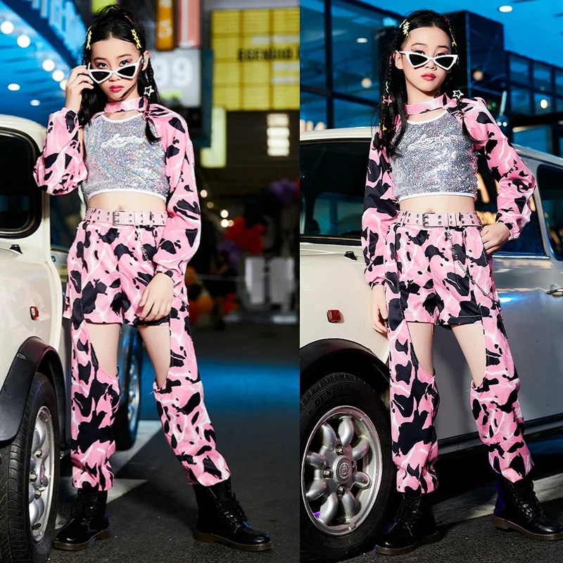 Pink Top Sequins Vest Cargo Pants For Girls Kpop Stage Outfits Kids Hip Hop Clothing Jazz Dance Costume Street Dancewear
Pink Top Sequins Vest Cargo Pants For Girls Kpop Stage Outfits Kids Hip Hop Clothing Jazz Dance Costume Street Dancewear